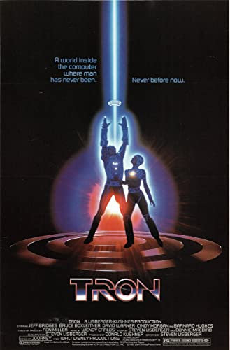 Tron Us 1982 Poster A4 - Filmkunstposter in verschiedenen Größen für Wohn- oder Schlafzimmerideen. Randlose Kultfilmbilder, klassische ikonische 70er, 80er, 90er Jahre, Vintage-Retro-Wanddekoration,