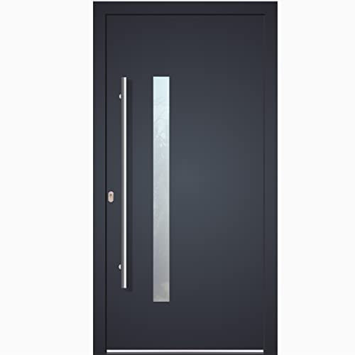 Haustür Welthaus WH75 Standardtür Aluminium mit Kunststoff LA148 Tür 1100x2100mm DIN Links Farbe aussen Anthrazit Innen weiß außengriff BGR1400 innendrucker M45 Zylinder 5 Schlüßel
