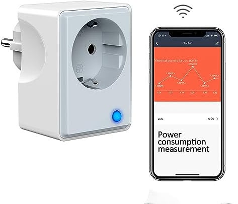 Wlan Steckdosen mit Strommessung, Smart Home Wlan Zeitschaltuhr und Stromzähler Steckdose Funktionieren mit Alexa und Google Home, Smart Life APP, 16A/3680W,Grau und Weiß,1 Pack