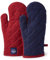 Encasa XO Gants de Four en Coton résistant à la Chaleur (Lot de 2) - Matelassé et sûr 17x29 cm - pour la Cuisine, la Cuisine et la pâtisserie, la Manipulation de marmites Chaudes - Rouge