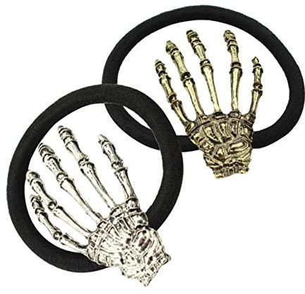 Beavorty Haargummi mit Pferdeschwanzhalter Im -handknochen-design Dehnbares Skelett-haarspangen für Frauen und Mädchen Alltagsmode 4 Stück