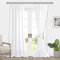 DWCN Sheer Voile Vorhänge mit Kräuselband Gardinen Leinenoptik 2 Stücke Gardinen für Wohnzimmer Halbtransparent Vorhänge, Durchsichtige Gardinen Weiß mit Vorhang-Krawatten, 245x140cm (Höhe x Breite)