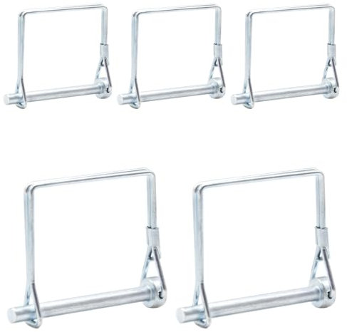 CEEYSEE 5Stück Sicherungsstift 6 mm x 60 mm Einen Splinte Rohrklappsplinte mit Rastverschluss eckigem Bügel aus Verzinktem für Anhänger, Traktoren, Kippern, Bauernhof, Rasenmäher (F.6 mm x 60 mm)