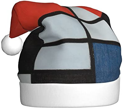 WURTON Zusammensetzung in Rot, Gelb, Blau und Schwarz, für Erwachsene, Weihnachtsmütze, Weihnachtsmannmütze, Weihnachtsmütze für Weihnachten, Neujahr, Urlaub, Party, Geschenke