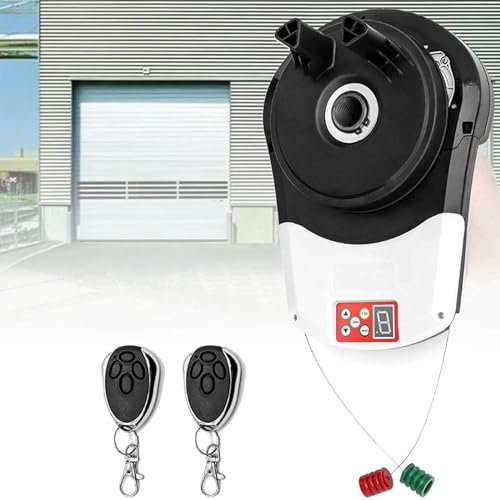 DPQYJPP Motor abridor Puerta Enrollable automático con 2 Controles remotos, Motor Puerta Enrollable para Garaje, abridor Puerta, Obturador Enrollable, para almacén, Tienda, Granero