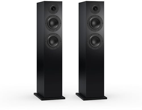 Nubert nuBoxx B-60 | Schwarze Standlautsprecher | 2 Stück Passivboxen | Für Moderne Wohnzimmer | Kompakte Standlautsprecher | Lautsprecher bis 35 Hz (-3dB) | Ideal im Heimkino