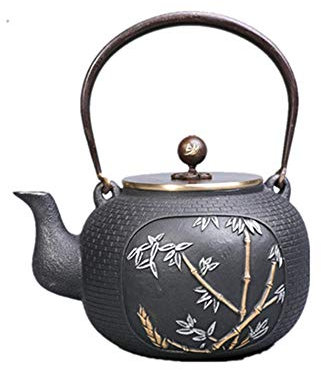 Cast Iron Teapot 1200 Ml Large Cast Iron Teapot for Wood Stove Cooker and Gas Stove Party and Tea Lovers (Color : Gray, Size : 1200ml) (Gray 1200ml)