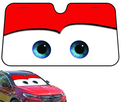 Auto Sonnenblende | Cartoon Augen Vorne Auto Windschutzscheibe, Sonnenschutz Kommt Mit Aufbewahrungstasche, Für Bestimmte Limousinen, Va-ns & SUVs 130x70 cm