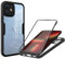 Skyhewen for iPhone 12 Case Built-in Screen Protector, 360°Full Body Military Grade Drop Protection Transparent Silicone Rugged Bumper Cover Clear Phone Case for iPhone 12, Black