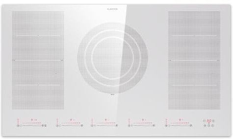 Klarstein Ceramic Hob Cooktops, 5 Zone Electric Cooker Hob, Energy Efficient Induction Cooktop w/Combinable Zones, 9600W Table Top Electric Hob, Touch Control, Slide Design, Ceramic Hobs Electric