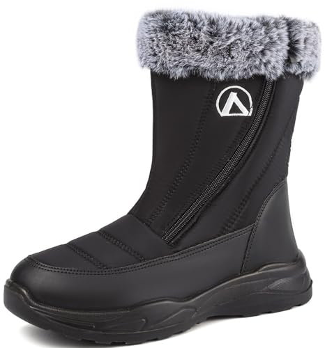 VTASQ Botas de Nieve Mujer Botines de Invierno Calentar Forrada Botas para Hombre Impermeables Antideslizante Exterior Botines Casual Caminar Botas Negro 41 EU