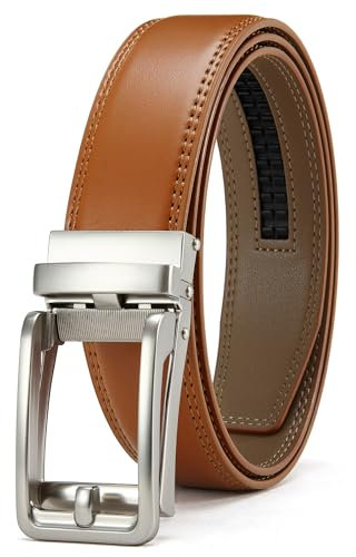 CHAOREN Ledergürtel Herren – Automatik Gürtel Herren ohne Löcher für Anzug und Freizeit (Breit 35mm)