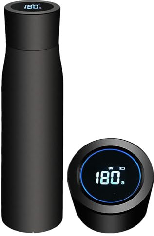 LearnLyrics Smart Water Bottle, Drinking Water Bottle Reminder, Smart Alarm Clock with LED Thermal Cup - Non-Slip Bottom, Wide Mouth, Vacuum Insulated Water Bottle for