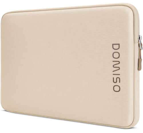 DOMISO Funda para portátil de 15,6 Pulgadas,Impermeable Bolsa de Transporte para Ordenador 360°Protectora para 15.6 Notebook Thinkpad Ideapad HP DELL Chromebook Surface Laptop,Beige