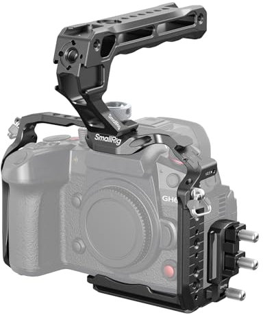 SmallRig HawkLock Quick Release Cage Kit for Panasonic LUMIX GH7 / GH6, with Top Handle Kit, cable clamp for HDMI & USB-C, Built-in 1/4-20 Threaded Hole, 3/8 -16 locating holes for ARRI - 4825