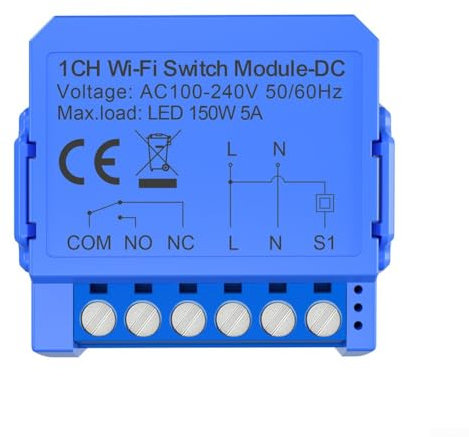 Interruptor de luz inteligente Tuya Mini módulo de bricolaje, WiFi de conexión en seco de contacto cero interruptor inteligente de bajo voltaje para la mayoría de cajas de instalación (AC110V-240V)