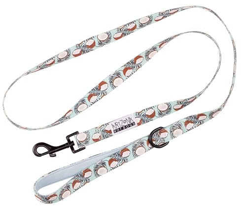 Arizona Hotdogs Hundeleine 1,5m | Griffschlaufe mit Neoprenpolster | Coconut Kokosnuss-Muster Hellblau | S
