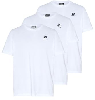 Lotto T-Shirt Herren 2 Farben M-5XL I 3er Pack I Baumwolle I Kurzarm | Basic Shirt mit kleinem Logo I Regular Fit I 100% Baumwolle