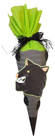 Schultüte Bastelset Panther grün- 3D-Wellpappe - Junge - Einschulung ? Zuckertüte ? Schulanfang