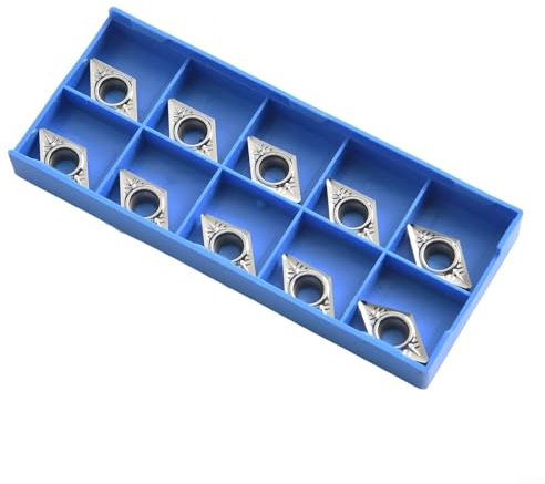 Sumsoctober 10 Stück DCGT11T308-AK Wendeschneidplatten für CNC-Werkzeughalter, Aluminiumschneiden, CNC-Drehmaschine