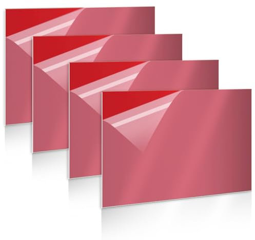 Gohytal Plaque Acrylique pour Gravure Laser - 30 x 20 cm - Lot de 4 Plaques en Plastique ABS, Plaque de Gravure Laser de 1,3 mm Pour Gravure,Bricolage,Découpage,Décoration d'intérieur(Blanc sur rouge)