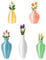 Wbgraceful Cute Mini Vase Magnets for Fridge – 5pcs Tiny Magnetic Bud Vases with Plastic Flowers – Mini Vase Magnets for Refrigerator Decor, Kitchen, Home