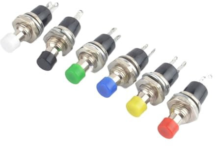 Mini-bouton-poussoir à ressort de 7 mm, interrupteur momentané normalement ouvert NO(Black)