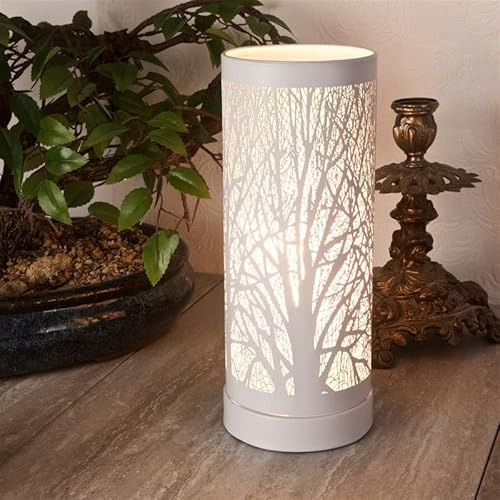 Forest Scene Touch Lamp, LED Bedside Table Lamp, 3 Modes Adjustable Brightness, White Tree Touch Pad Night Light Lamp, Warm Glowing Mood Light for Living Room
