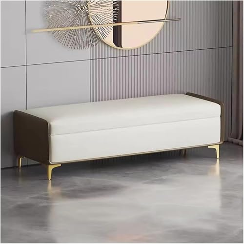 BAKULI Moderne Gepolsterte Schlafzimmerbänke Indoor-Bank Eingangsbereich Wohnzimmer Schlafzimmer Esszimmer Robust Langlebig Genug Um Spielzeug Bücher Tragen(Brown,60cm)