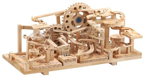 SN113 3D-Holzpuzzle, Stahlkugelbahn Modellbausatz mit mechanischer Übertragung, Kreative dekorative Sammlerstücke und Geschenke für Bastelbegeisterte