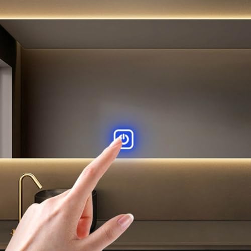 Tidevib Interruttore a sensore touch 12V 5A 60W LED Specchio Controllo One Pulsante Superfici Vetro Acrilico per Bagno Trucco Armadio Specchio