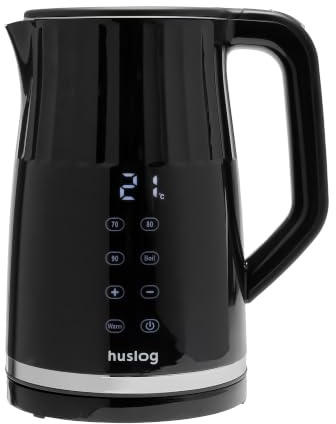 huslog Bollitore elettrico da 1,7 l, 2200 W, con controllo della temperatura e pannello touch, design retrò, display LED, 4 programmi, 13 livelli, Keep Warm 2h, Cool Touch, acciaio inox 304, senza BPA