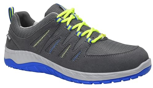 ELTEN Sicherheitsschuhe MADDOX grey-blue Low ESD S1P, Damen und Herren, Textil, Stahlkappe, leicht, sportlich, Grau/Blau, Größe: 41