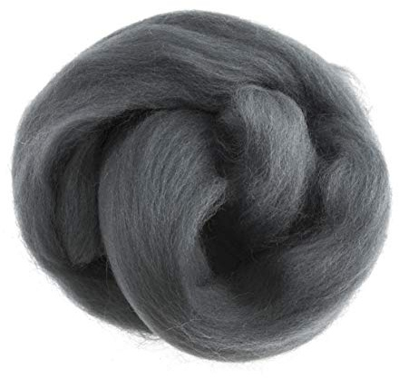 Trimits Natural Felting Roving Wool, Dark Grey, 10 g FW10.336