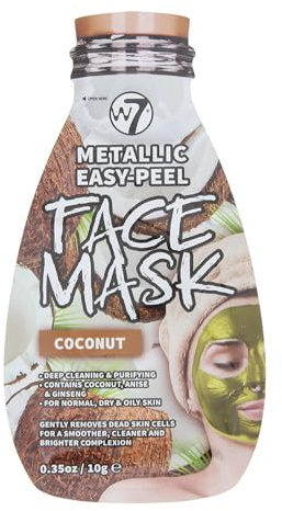 W7 Metallic Easy Peel Coconut Face Mask Skin Care Deep Clean & Purifying 10g