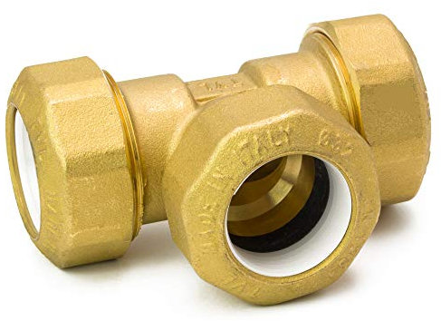 PE Rohr *MESSING Verschraubung - T-Stück 32 mm - Muffe Fitting Klemmverbindung