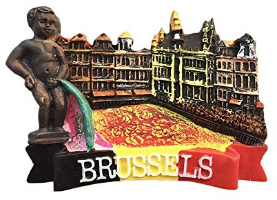Brussels Belgium 3D Refrigerator Magnet Souvenirs Handmade Resin Magnetic Stickers Home Kitchen Decoration,Brussels Fridge Magnet Collection Gift