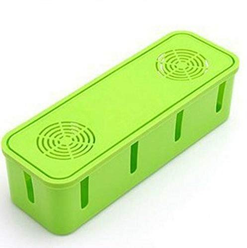 SUPERTOOL Netzkabel-Aufbewahrungshalter, 1 x Kabel-Box, Schreibtisch-Steckdose, Kabel-Aufbewahrungsbox, Heimbüro-Organizer, Behälter (grün)
