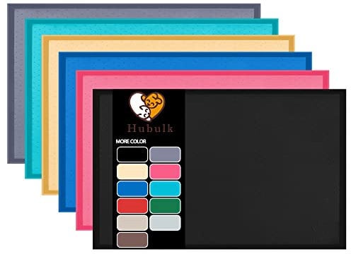 Hubulk Futtermatte für Hunde und Katzen, Größe L (48.3 x 30.5 cm), XL (61 x 40.6 cm) oder XXL (81 x 61 cm), 1.3 cm und 2.5 cm, erhöhter Rand, Silikon, rutschfest, Platzdeckchen groß (XXL, schwarz)