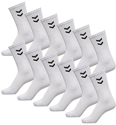 hummel Unisex Sportsocken Basic - 12er Pack I Weiß 36/40