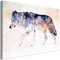 decomonkey Bilder Tiere Abstrakt 120x80 cm 1 Teilig Leinwandbilder Bild auf Leinwand Vlies Wandbild Kunstdruck Wanddeko Wand Wohnzimmer Wanddekoration Deko Wolf Street Art bunt