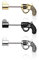 beyoutifulthings Brustwarzen-Piercing Set Revolver Pistole Brust-Piercing Nippel-Piercing Chirurgenstahl Gold Schwarz Silber Stab 1,6/12mm