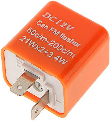 ETOPARS Blinkrelais Orange 12V 2Pin Einstellbar Blinker Relais für Blinker Elektronische Blinkgergeber Blinkfrequenzkontroll Motorrad