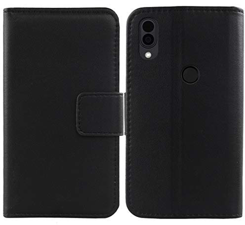 Lankashi Flip Echt Leder Tasche Für Cat S62 / S62 Pro TPU Silikon Hülle Lederhülle Handyhülle Handy Tasche Book Brieftasche mit Kartenfächer Schutz Abdeckung Premium Cover Case Etui (Schwarz)