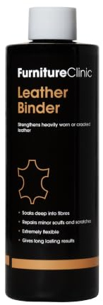 Furniture Clinic Lederbinder – ein flüssiger Füllstoff, der verwendet werden kann, um stark abgenutztes oder rissiges Leder zu stärken (250 ml)
