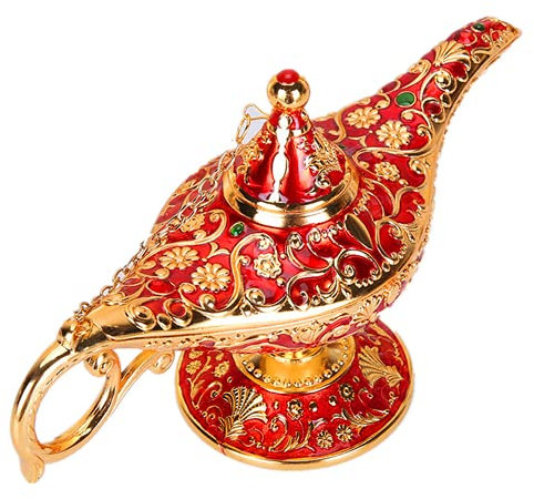 Vintage Aladdins Metal Magic Lamp Figurines Tin Alloy Retro Tea Pot Home Decoration Crafts