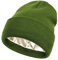 Damen Wintermütze mit Satin gefüttert, Zopfstrickmütze für Frauen, Seidenfutter, dicke dicke Mütze, Totenkopf-warme Kappe, Cuffed-grün, Einheitsgröße