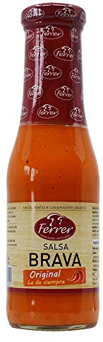 Ferrer - Pack de 6 unidades | Salsa brava original | Sabor picante | Salsa picante patatas bravas | Salsa brava autentica | 320 g
