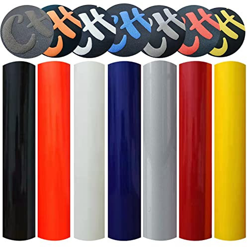 Hojas de vinilo de transferencia de calor 3D Puff HTV de 12 x 10 pulgadas, película de prensa de espuma de vinilo hinchado para planchar para bricolaje, camisetas, ropa, bolsas, almohadas, tela textil