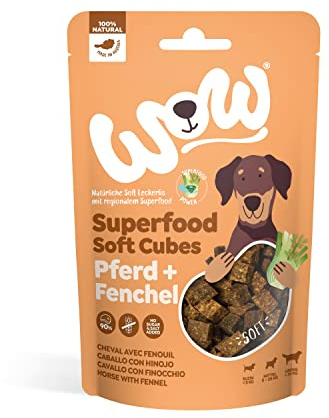 WOW Soft-Snacks I Cubes Pferd I Pferdefleisch mit Fenchel für Hunde I 100% Natur I Nahrungsergänzung I Belohnung beim Spiel & Training (1x 150g)